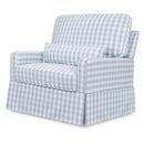 Crawford Chair and a Half Pillowback Swivel Glider - Blue Gingham