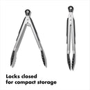 Food Tongs with Locking Handle - Stainless Steel