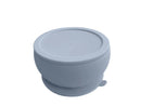 Silicone Baby Suction Bowl With Lid - Grey