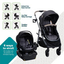 on Board Slide 6-in-1 Travel System with Safety Slide Base - Gray