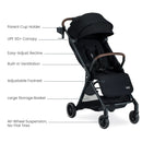 Juniper Compact Stroller with One-Hand RapidFold - Raven Black