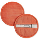 2-Piece Cotton Solid-Color Round Potholder Set - Perracotta