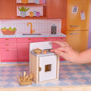 So Darling Wooden Dollhouse on Wheels, Open & Close With 29 Accessories