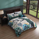 Bebejan Peacock Jardin 5 Piece Reversible Comforter Set - Queen