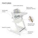 Tripp Trapp High Chair Complete - White With Nordic Blue Cushion