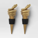 Snake Wine Stopper Set - Gold