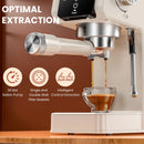 Espresso Machine 20 Bar, Professional Espresso Maker with Milk Frother Steam Wand - Beige