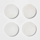 Marble Alabaster Coasters - White - Set of 4