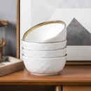 Florian Porcelain Round Bowl Set of 4 - White