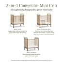 Abigail 3-in-1 Convertible Mini Crib - Vintage Gold