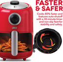 Compact Air Fryer 2 Quart - Red
