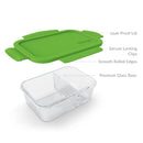 Glass Snack Container - Green