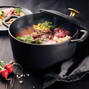 5.5qt Enameled Cast Iron Round Dutch Oven - Matte Black