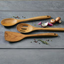 3-Piece Wood Tool Teakwood Slotted Spoon Set