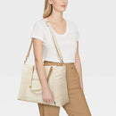 Solid Canvas School Tote Bag - Natural