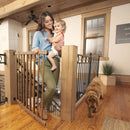 Walk-Thru Top Of Stairs Baby Gate - Brown
