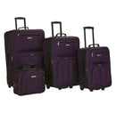 4pc Softside Checked Luggage Set - Purple