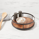 Wood Round Lazy Susan Spice Rack - Black