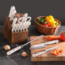 Adams Series German Steel Forged 15-Piece Knife Block Set, White