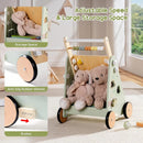 Baby Walking Toy, Adjustable Speed & Height Wooden Baby Walker Push Toy, Montessori