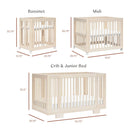Yuzu 8-in-1 Convertible Crib W/ All-Stages Conversion Kits - Washed Natural