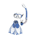 Adult Snorkel Mask and Fin Set - Blue/White