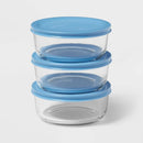 6pc Round Glass Food Storage Container Set - Blue