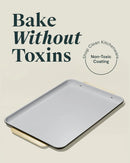 Non-Stick Ceramic Large Baking Sheet - Black/Gold