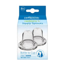 Milestones Options+ Sippy Spouts, Narrow, Soft 100% Silicone Baby Bottle Sippy Spout, 6m+, 2 Count (Pack of 1)