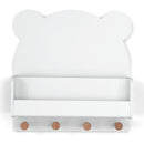Wall Shelf with 4 Hooks - Gap White
