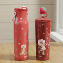 25oz Strawberry Shortcake Double-Wall Plastic Straw Tumbler with Topper Berry Red