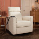 Willa Deluxe Power Recliner and Swivel Glider with Heat and Massage - Performance Ivory Boucle