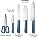 14-Piece Kitchen Knife And Utensil Set - Navy