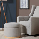 Naka Storage Ottoman with Light Wood Base - Performance Gray