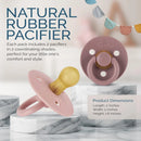 Rubber Pacifier - 0-6 Months - Rosewood & Blossom - 2pk