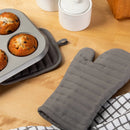 7pc Cotton Kitchen Textile Set Gray - ™: Includes Towels, Pot Holders, Oven Mitts, Dish Cloths