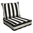 Outdoor Deep Seating Cushion - 24" W x 23" D Black Awning Stripe