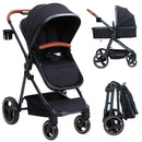 2-in-1 Bassinet Stroller - Black