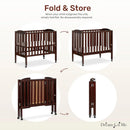 Portable Folding Crib - Brown