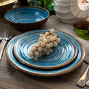 12pc Melamine Rippled Tides Dinnerware Set - Blue