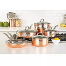 3-Ply Hammered Copper Cookware Set - 10 Piece