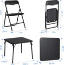 Folding Card Table and Chair Set - Black