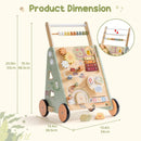 Baby Walking Toy, Adjustable Speed & Height Wooden Baby Walker Push Toy, Montessori
