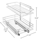 Medium 2-Tier Pull Out Cabinet Shelf - Chrome