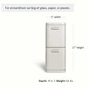 45L 2-Drawer Recycling Bin - Stone
