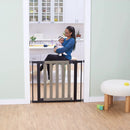Wood-and-Metal Flat Slat Gate - Grey