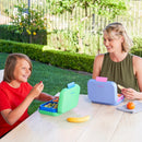 Bento-Style Lunch Box with Removable Divider - Spring Green/Blue