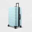 Hardside Large Checked Suitcase - Muddy Aqua