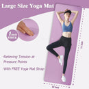 Extra Thick Exercise Mat with Carry Strap - Taro Purple