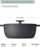 Enameled Cast Iron Dutch Oven - 8qt - Charcoal